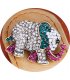 SB107 - Gemstone Elephant Saree Brooch